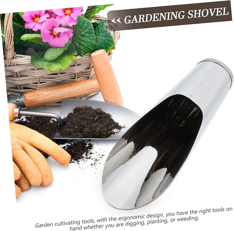 Stainless Steel Garden Soil Scoop Ergonomic Planting Tool for Succulents Bonsai Indoor Plants - Image 5